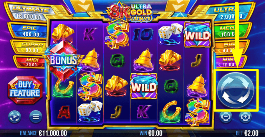 8k Ultra Gold Ultimate Spin Button