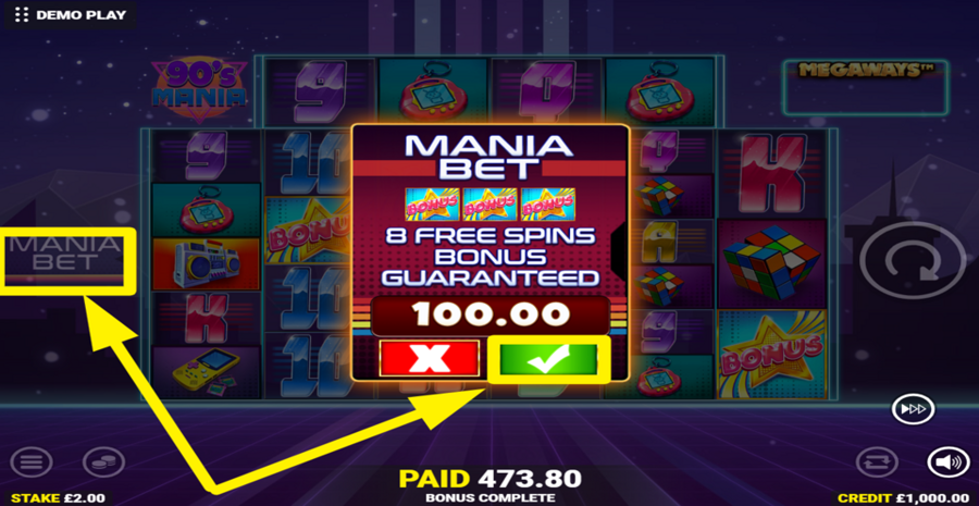 90s Mania Megaways Mania Bet
