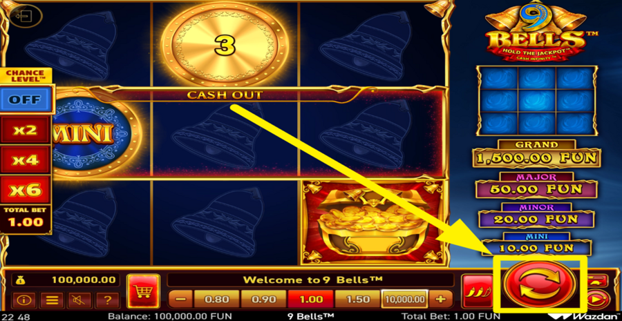 9 Bells Spin Button