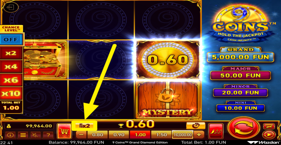9 Coins Grand Diamond Edition Gamble