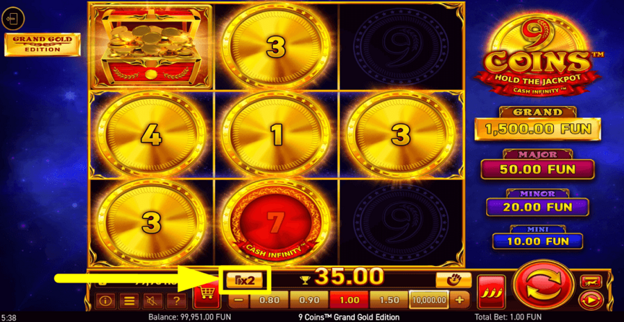 9 Coins Grand Gold Edition Gamble Feature