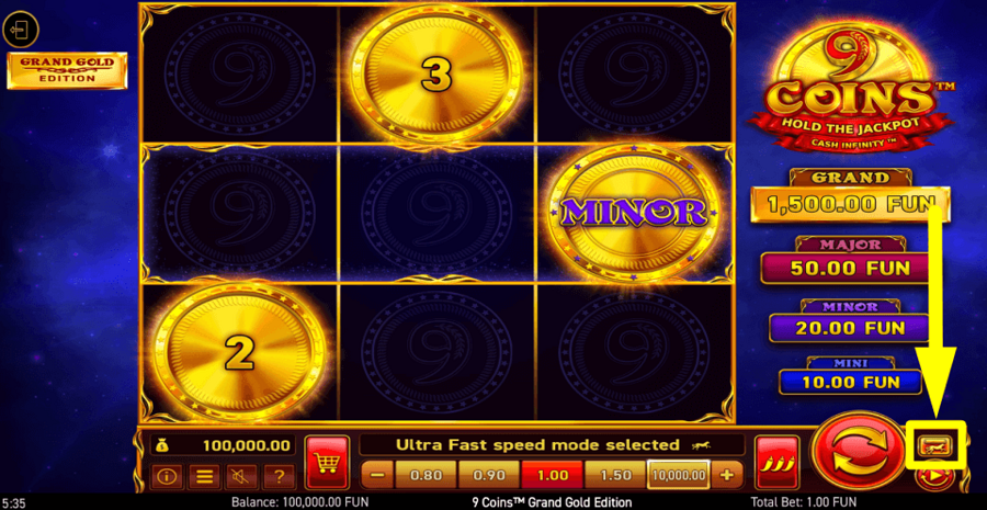 9 Coins Grand Gold Edition Turbo Feature