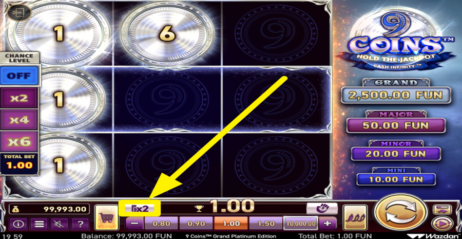 9 Coins Grand Platinum Edition Gamble