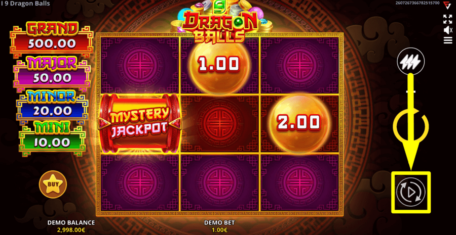 9 Dragon Balls Cash Up Autoplay Feature