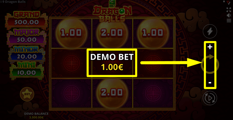 9 Dragon Balls Cash Up Bet Value