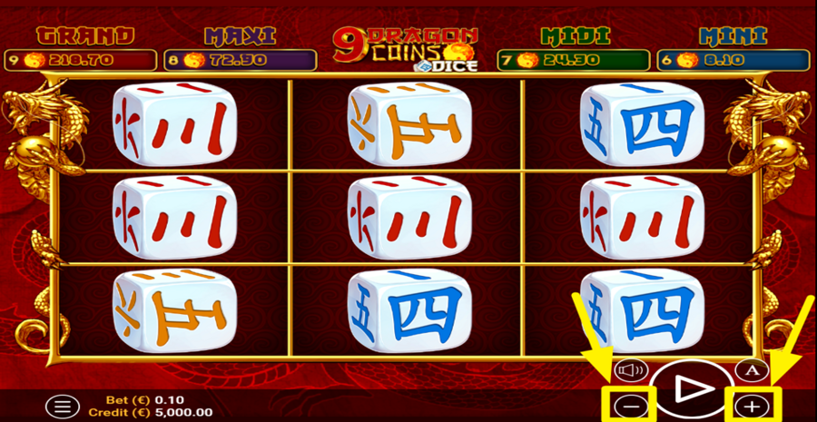9 Dragons Coins Dice Adjust Bet