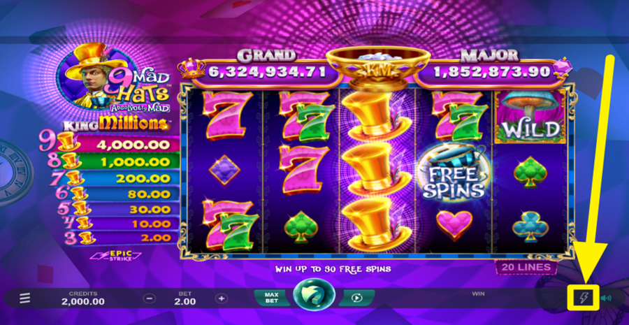 9 Mad Hats King Millions Turbo