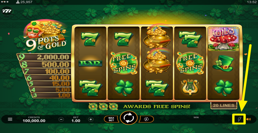9 Pots Of Gold Turbo Feature