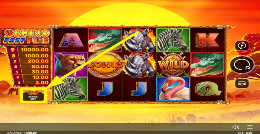 9 Rhino Fast Fire Buy Bonus
