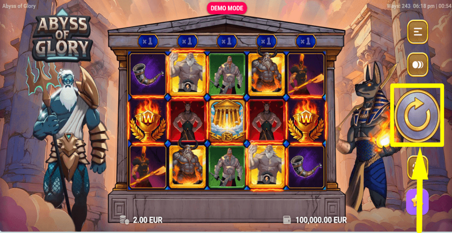 Abyss Of Glory Spin Button