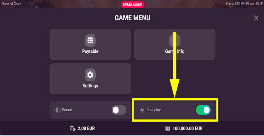Abyss Of Glory Turbo Feature