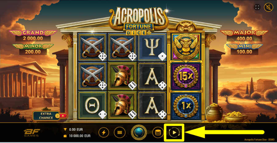 Acropolis Fortune Dice Autoplay Feature