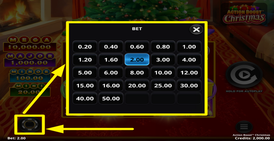 Action Boost Christmas Adjust Bet