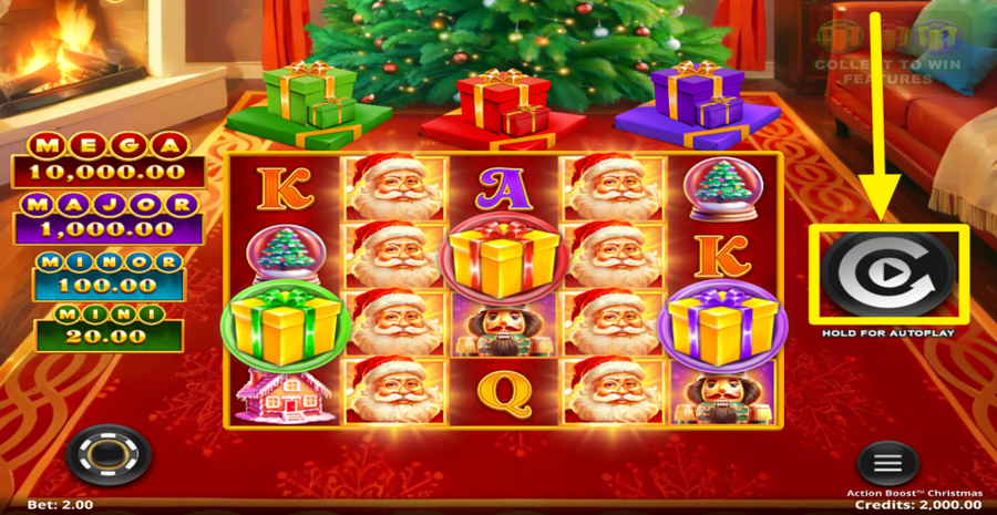Action Boost Christmas Spin Button