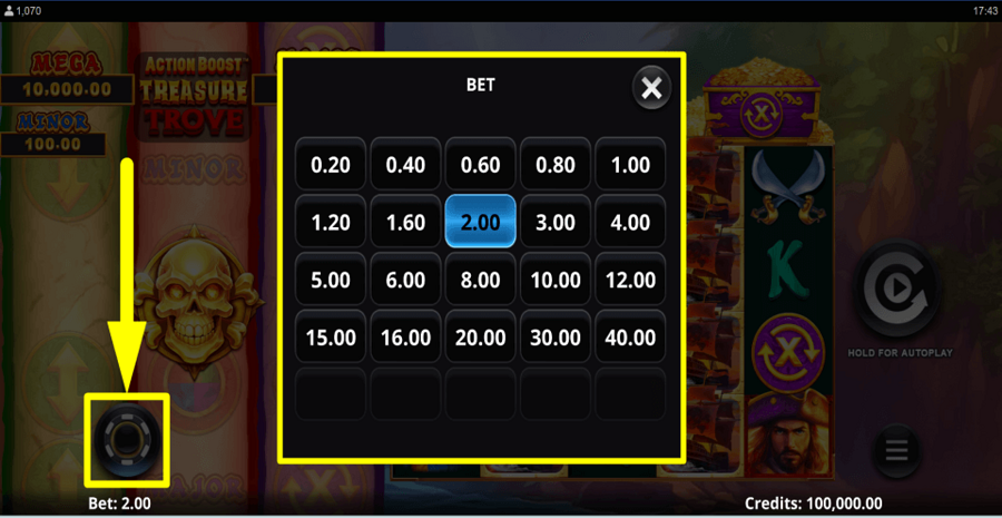 Action Boost Treasure Trove Bet Value