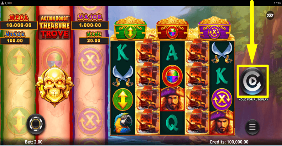 Action Boost Treasure Trove Spin Button