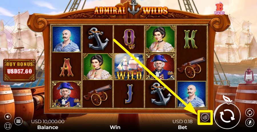Admiral Wilds Adjust Bet