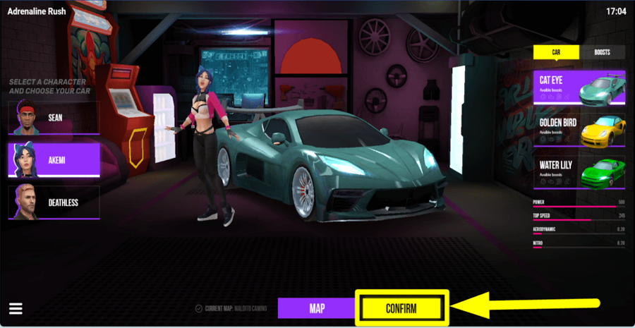 Adrenaline Rush Confirm Button