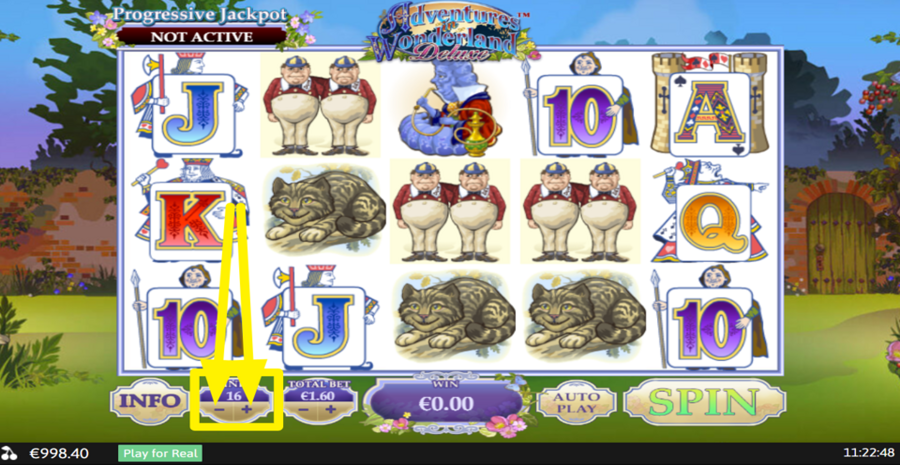 Adventures In Wonderland Adjust Bet Lines