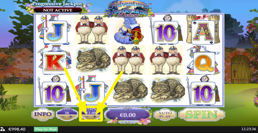 Adventures In Wonderland Adjust Total Bet