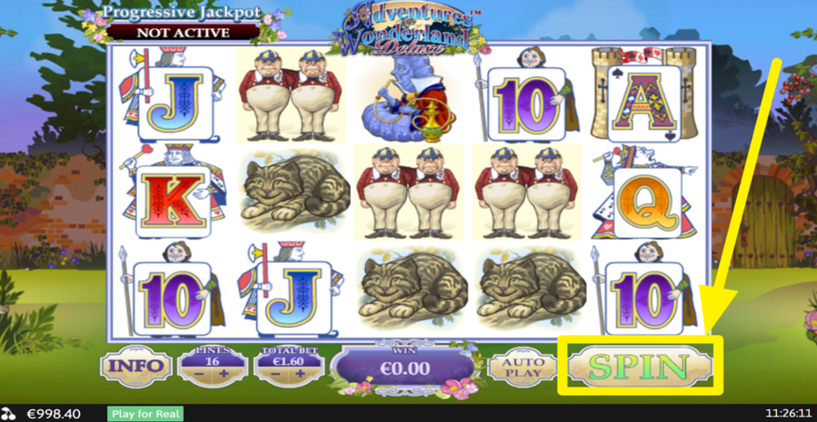 Adventures In Wonderland Spin Button