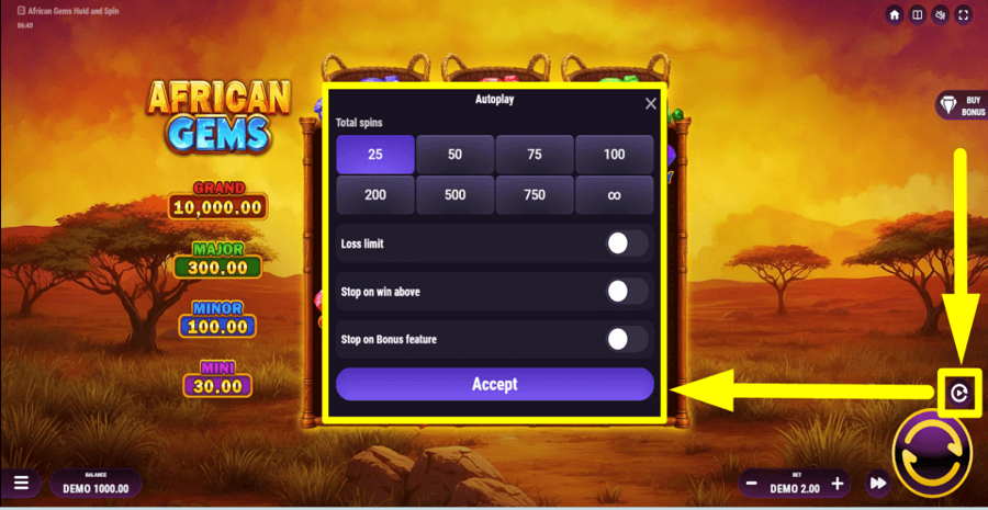 African Gems Autoplay Feature