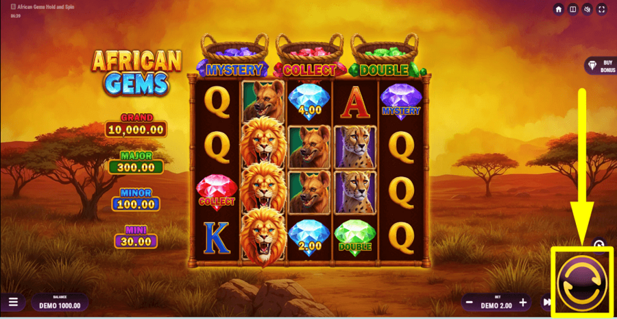 African Gems Spin Button