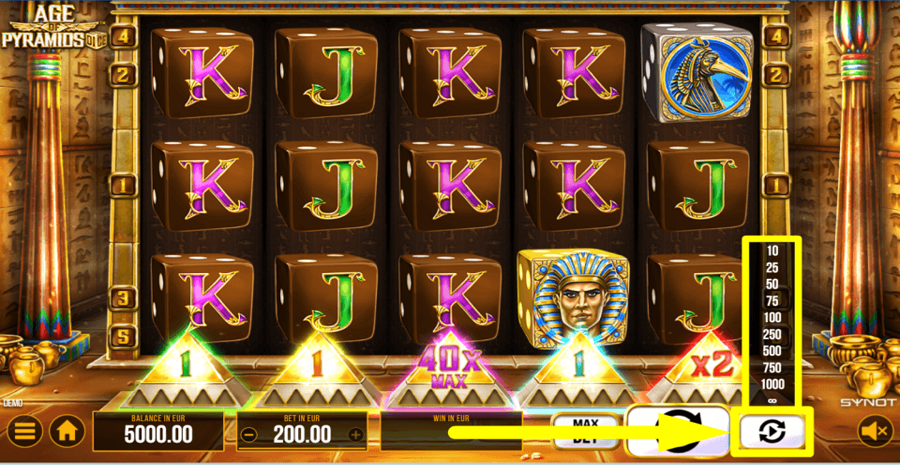 Age Of Pyramids Dice Autoplay Feature