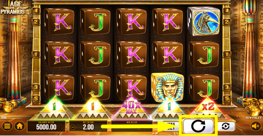 Age Of Pyramids Dice Spin Button