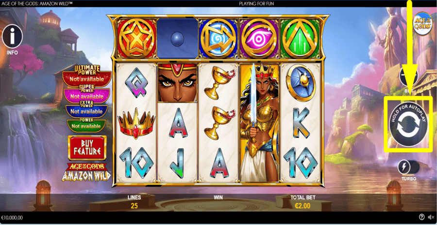 Age Of The Gods Amazon Wild Spin Button