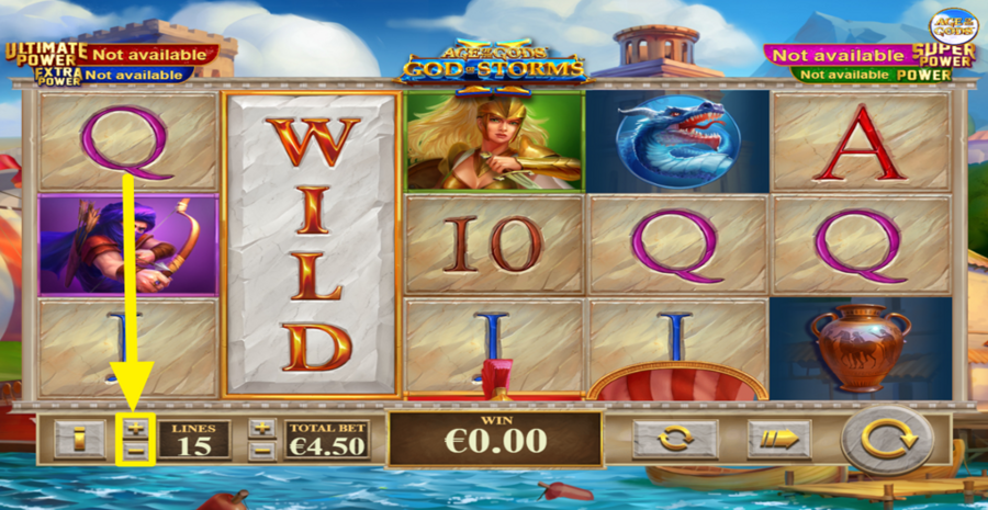 Age Of The Gods God Of Storms 2 Adjust Bet Lines