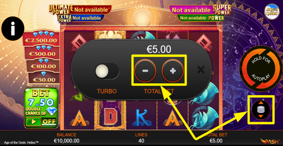 Age Of The Gods Gold Trio Adjust Bet