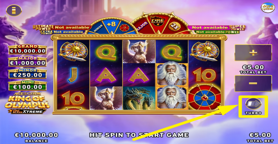 Age Of The Gods King Of Olympus Fire Blaze Xtreme Turbo