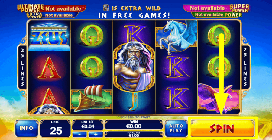 Age Of The Gods King Of Olympus Spin Button