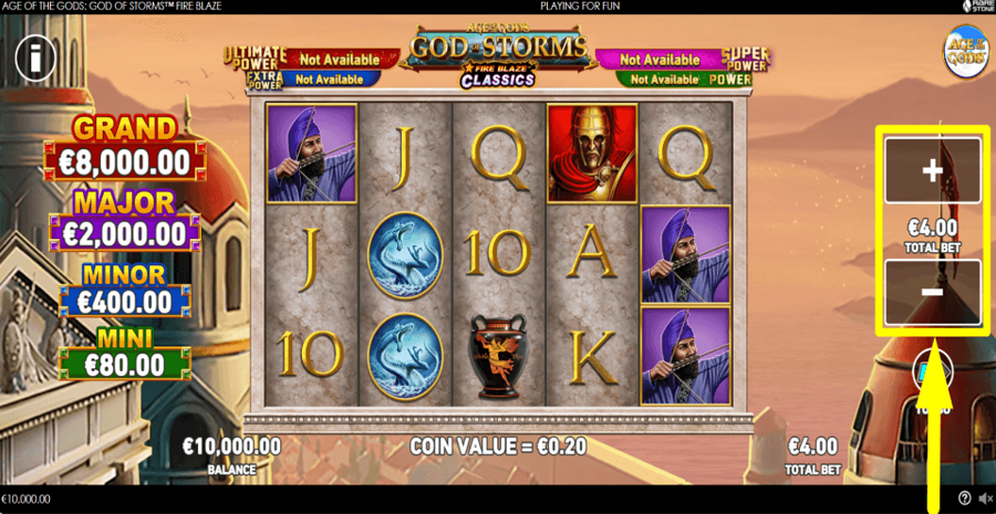 Age Of Tthe Gods God Of Storms Fire Blaze Bet Value