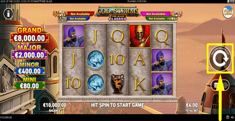 Age Of Tthe Gods God Of Storms Fire Blaze Spin Button