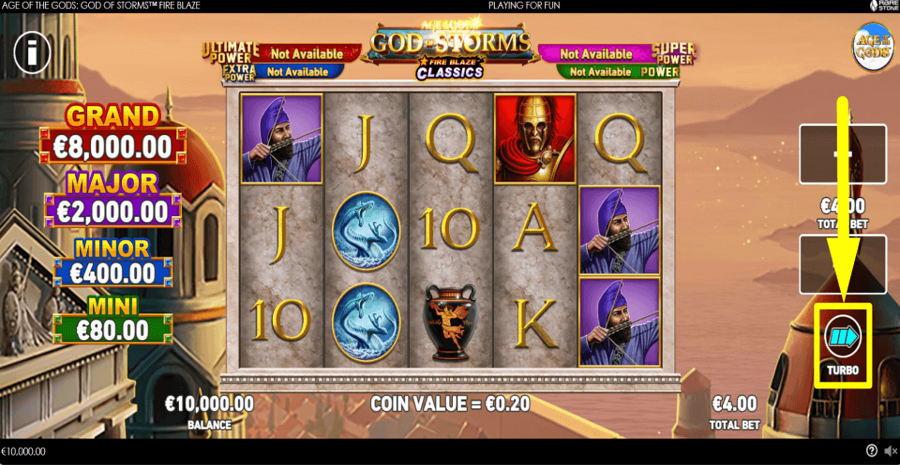 Age Of Tthe Gods God Of Storms Fire Blaze Turbo Feature