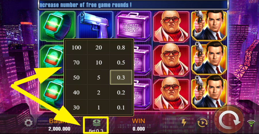 Agent Ace Adjust Bet