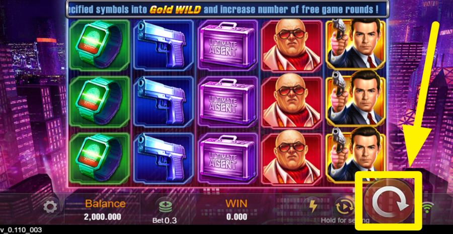 Agent Ace Spin Button