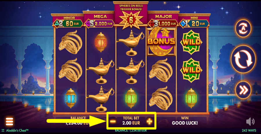Aladdins Chest Bet Value