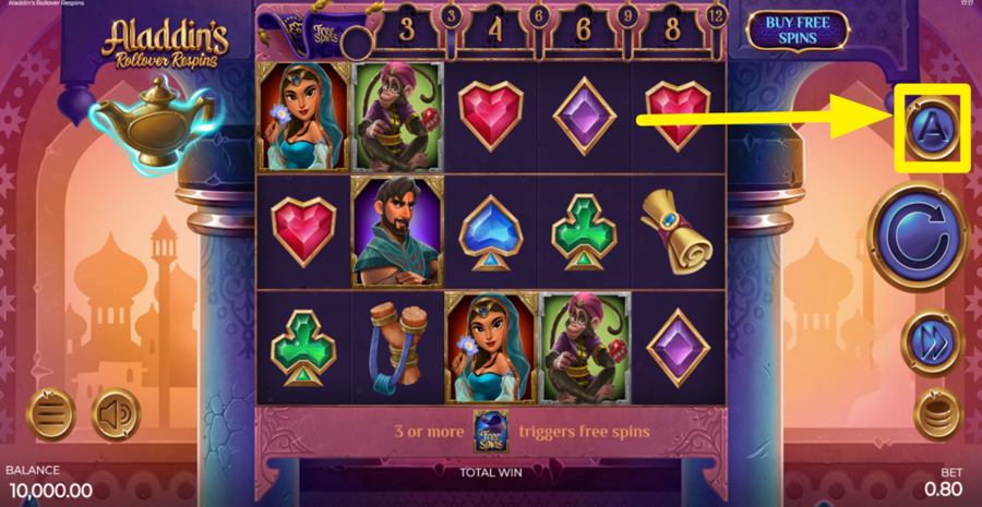 Aladdins Rollover Respins Autoplay