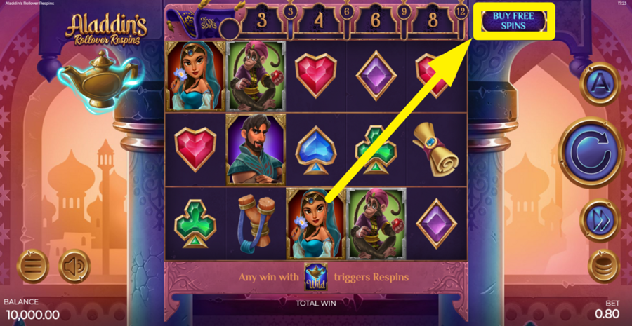 Aladdins Rollover Respins Buy Bonus