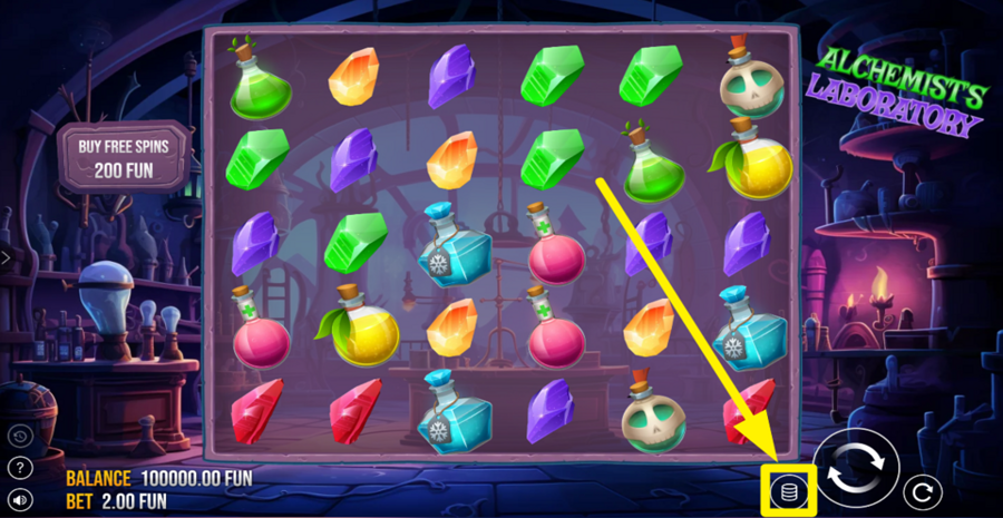 Alchemists Laboratory Adjust Bet