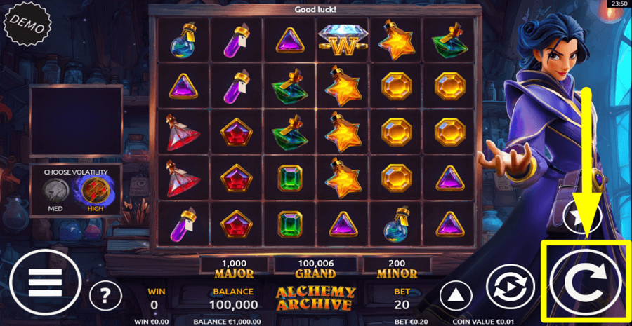 Alchemy Archive Spin Button
