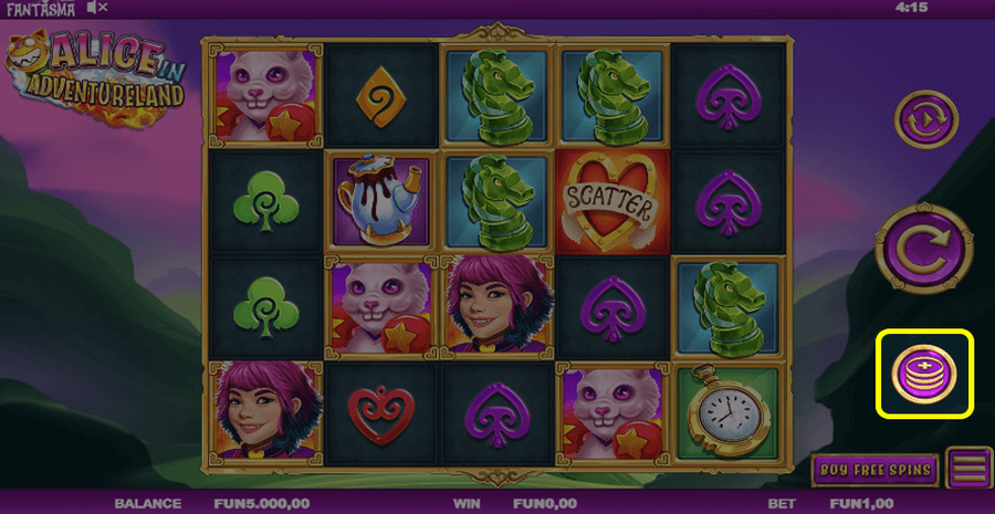 Alice In Adventureland Bet Select