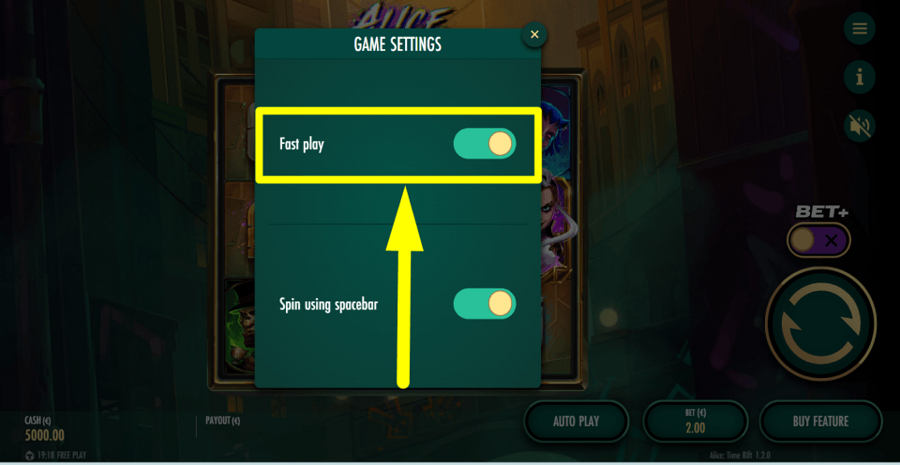 Alice Time Rift Turbo Feature