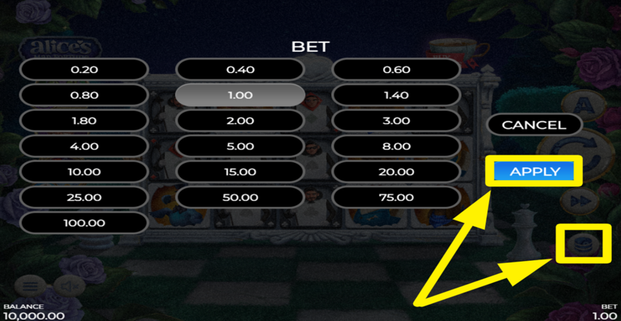 Alices Mad Fortune Adjust Bet