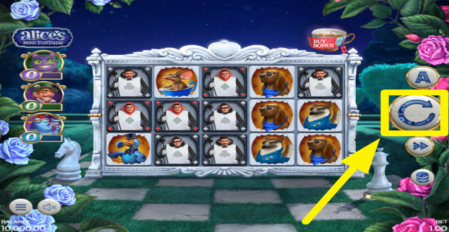 Alices Mad Fortune Spin Button