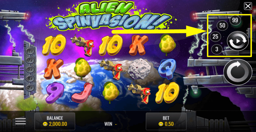 Alien Spinvasion Autoplay Feature