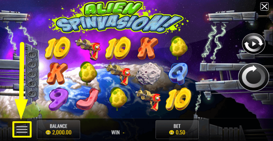 Alien Spinvasion Game Settings